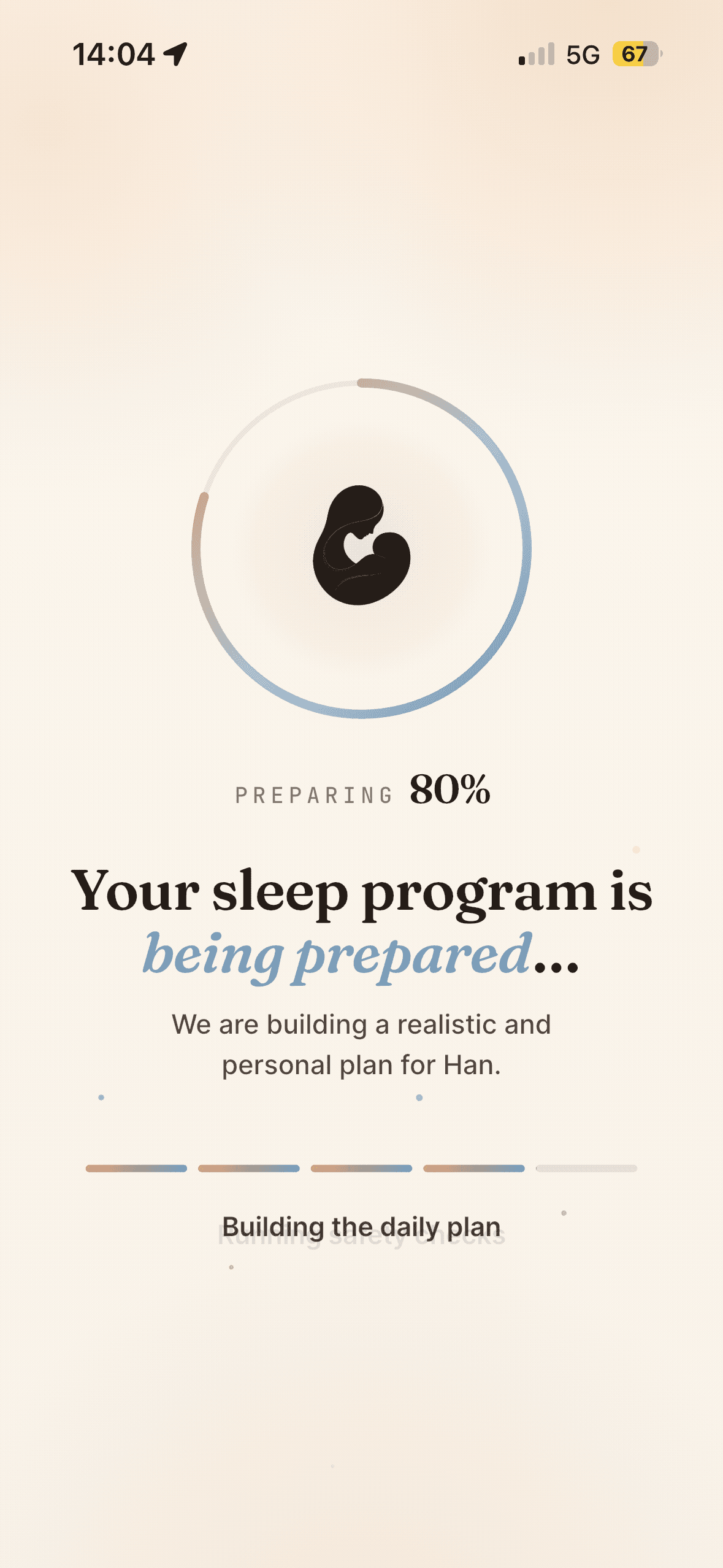 Parentra generating a personalized sleep program